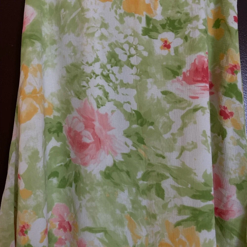EMMA JAMES Floral Cottagecore Boho Women’s Skirt Gauzy Hi/Low Light Airy Lined - Picture 13 of 13